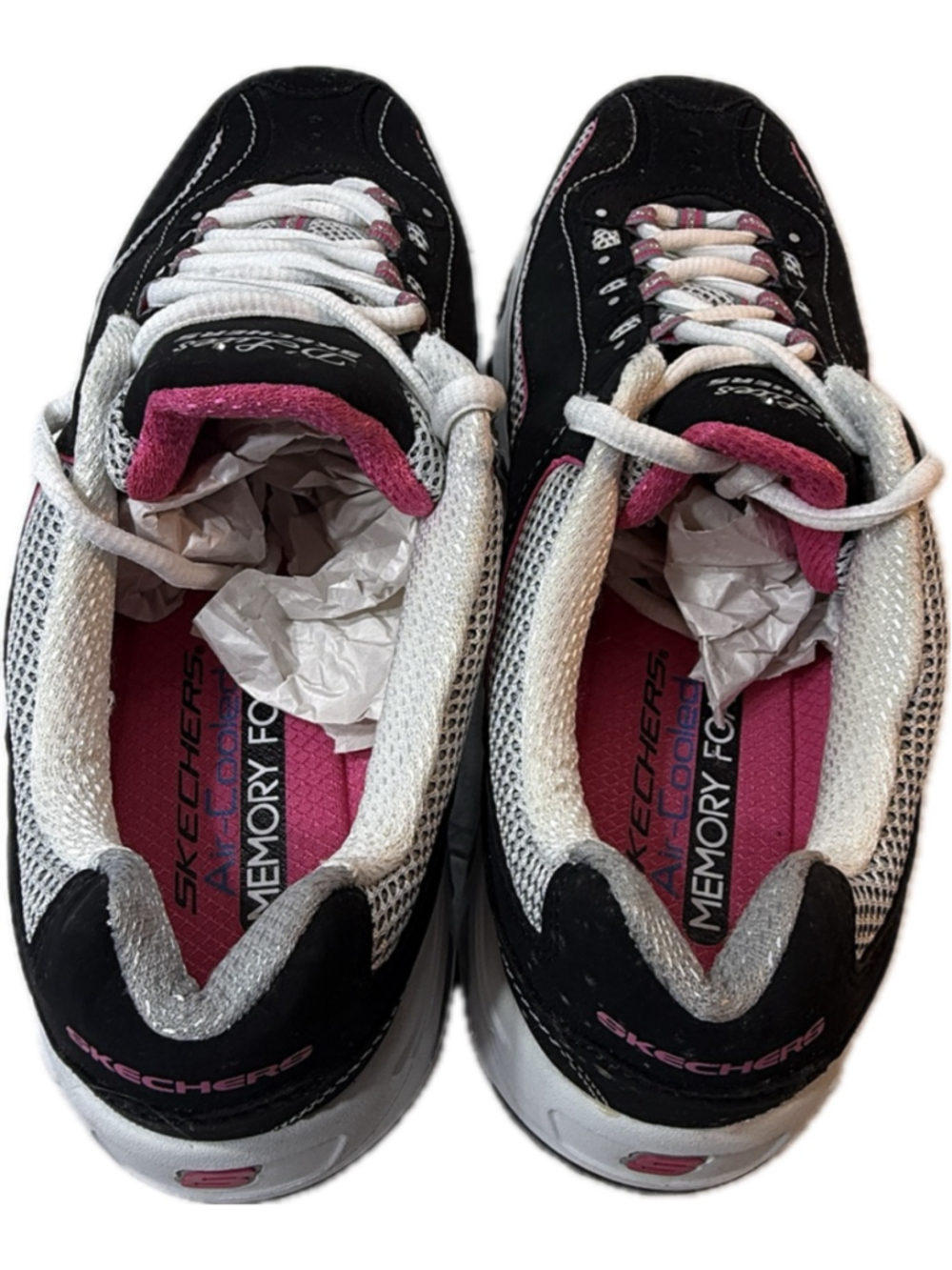Skechers D Lites Womens Size 11 Black Pink Athletic Walking Shoes Sneakers - Picture 4 of 7